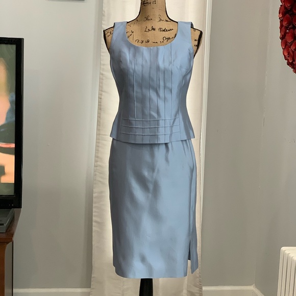 Talbots 3-piece silk blend blue skirt suit size 4 - Picture 7 of 8